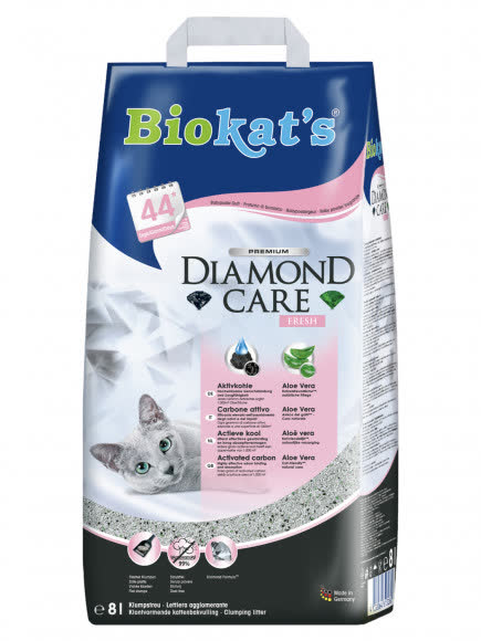 BIOKAT'S Diamond Care FRESH наполнитель комкующийся с активированным углем с ароматизатором 8л BIOKAT'S Diamond Care FRESH наполнитель комкующийся с активированным углем с ароматизатором 8л