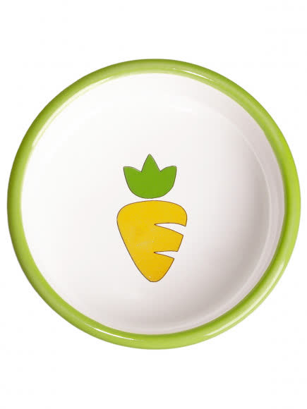 КерамикАрт миска керамическая для грызунов 70 мл Зеленая с морковью