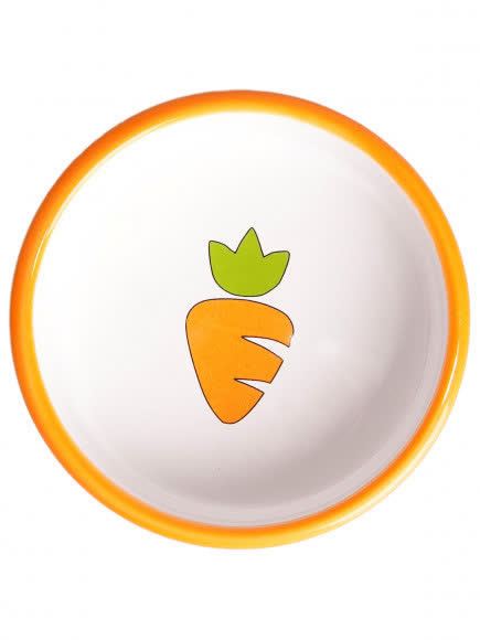 КерамикАрт миска керамическая для грызунов 70 мл Оранжевая с морковью