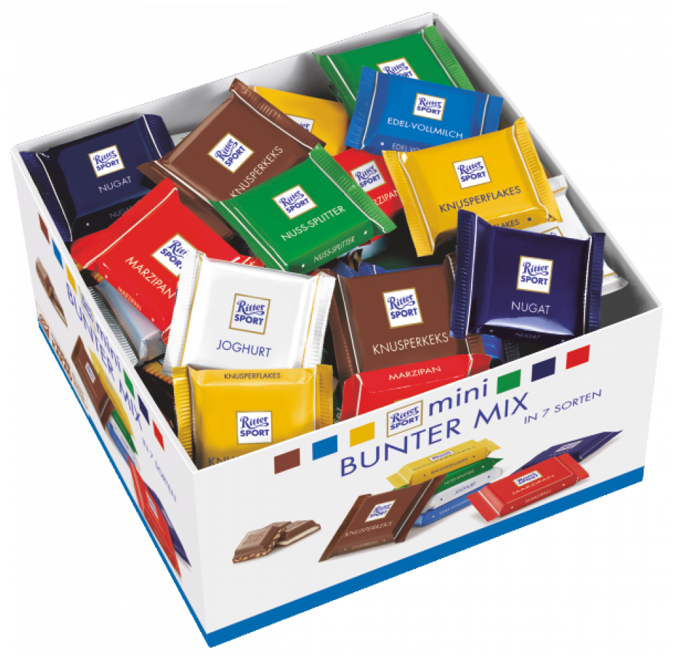 Маленький риттер спорт. Шоколад Ritter Sport Mini. Шоколад Ritter Sport мини-ассорти. Ritter Sport, набор 7 вкусов, 84 плитки. Ritter Sport Mini пестрый набор.