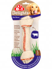 8in1 DELIGHTS Beef L косточка с говядиной для крупных собак 21 см