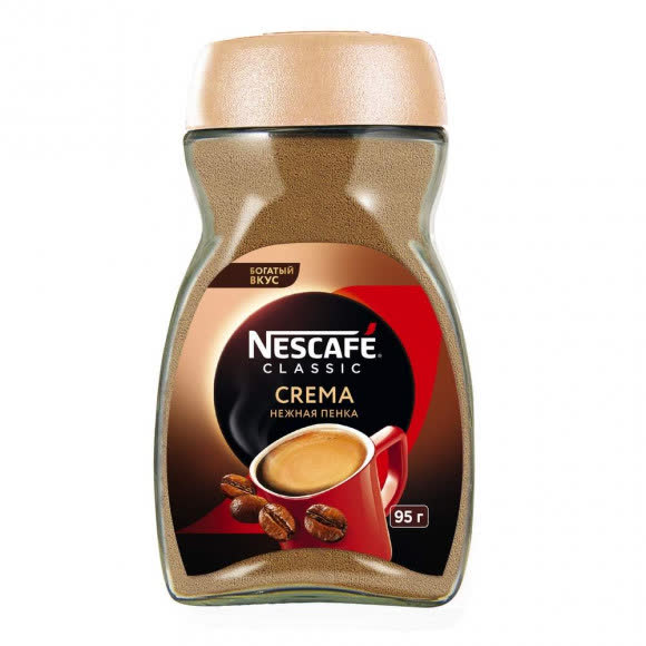 Кофе Нескафе Классик Крема 95 гр (упаковка 12 шт)