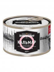 Кальмар натуральный без кожицы (тушка-филе) 24х240г (Доброфлот) (104) К507 Кальмар натуральный без кожицы (тушка-филе) 24х240г (Доброфлот) (104) К507