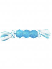 CanineClean игрушка для собак Палочка синтетическая резина с канатом 25 см с ароматом мяты, голубой