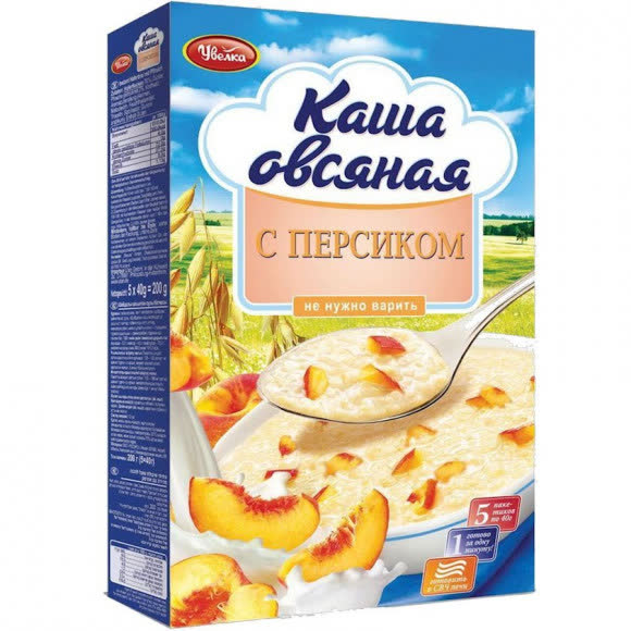 Овсяная каша "Сиюминутка" с персиком 6х200гр (УВЕЛКА) (168) (№775)