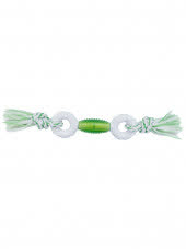 CanineClean игрушка для собак Регби и 2 кольца нейлон/синтетическая резина 39 см с ароматом мяты, зеленый