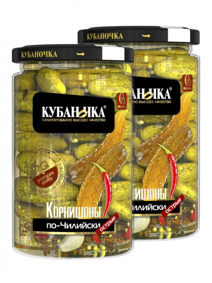 Корнишоны маринованные 8х680гр (КУБАНОЧКА) (96)