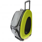 Ibiyaya складная сумка-тележка 3 в 1 для собак до 8 кг (сумка, рюкзак, тележка) лайм