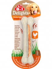8in1 DELIGHTS Strong L косточка сверхпрочная с куриным мясом для крупных собак 21 см