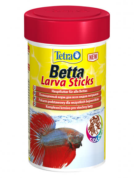 TetraBetta LarvaSticks корм в форме мотыля для петушков и других лабиринтовых рыб 100 мл TetraBetta LarvaSticks корм в форме мотыля для петушков и других лабиринтовых рыб 100 мл