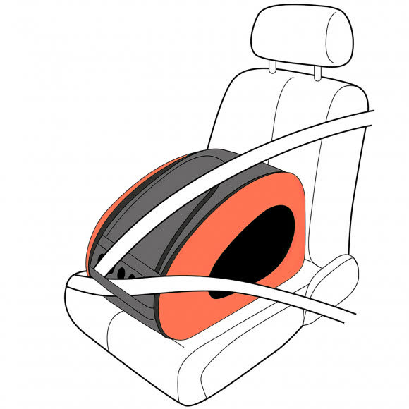 Ibiyaya складная сумка-тележка 3 в 1 для собак до 8 кг (сумка, рюкзак, тележка) оранжевая