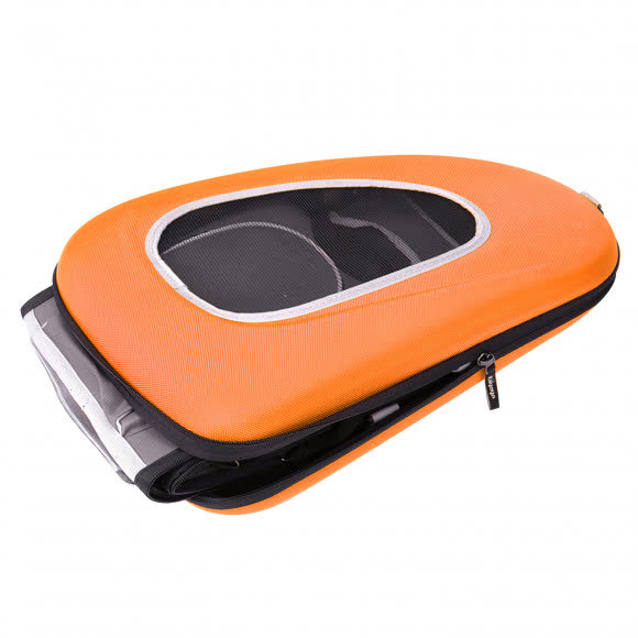 Ibiyaya складная сумка-тележка 3 в 1 для собак до 8 кг (сумка, рюкзак, тележка) оранжевая