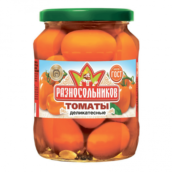 Томаты маринованные деликатесные ГОСТ 8х680 гр (96) Разносольников