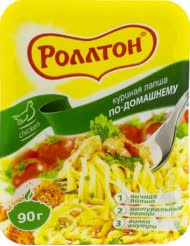 Лапша Роллтон по домашнему куриная (лоток) 90 гр (упаковка 24 шт)