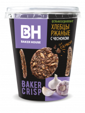 Хлебцы Итальянские Бикер Хаус ржаные с чесноком 90 гр (упаковка 8 шт)