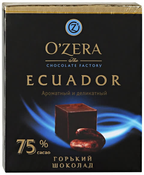 Шоколад O"Zera Ecuador 75% 90г 1х6 (687)