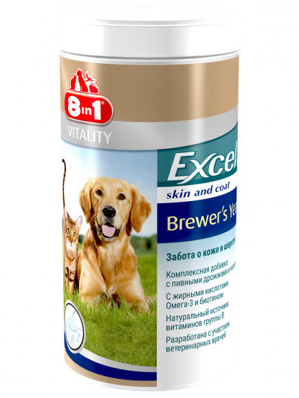 8in1 Excel Пивные дрожжи для кошек и собак 1430 таб.