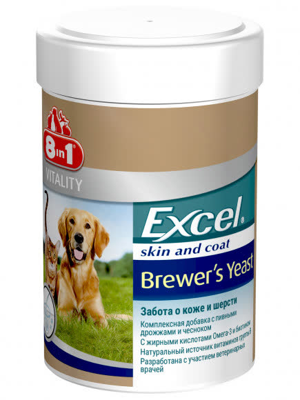 8in1 Excel Пивные дрожжи для кошек и собак 260 таб.