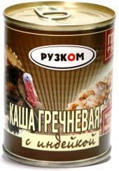 Каша гречневая с индейкой ГОСТ Рузком 338 гр (упаковка 30 шт)