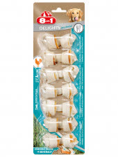 8in1 DENTAL DELIGHTS XS косточки с куриным мясом для мелких собак с минералами 7,5 см 7 шт