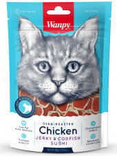 Wanpy Cat Лакомство для кошек «суши» из курицы с треской 80 г Wanpy Cat Лакомство для кошек «суши» из курицы с треской 80 г