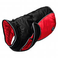 Hunter куртка для собак Uppsala Cozy 65 (шея:59-71 / грудина:85-106см) утепленная, полиэстер, антрацит / красный Hunter куртка для собак Uppsala Cozy 65 (шея:59-71 / грудина:85-106см) утепленная, полиэстер, антрацит / красный