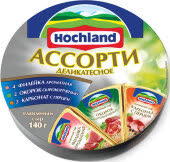 Сыр Хохланд Ассорти деликатес круг 140 гр (упаковка 15 шт)