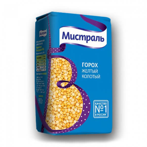 Горох колотый желтый Мистраль 900 грг (упаковка 12 шт)