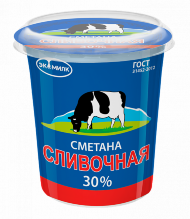 Сметана Сливочное Экомилк 30% 400гр (упаковка 12 шт)