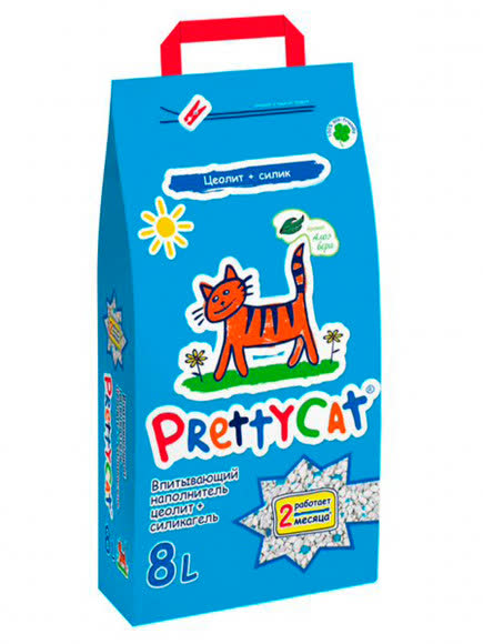 PrettyCat наполнитель впитывающий для кошачьих туалетов "Naturel" с алоэ 4 кг (8 л)