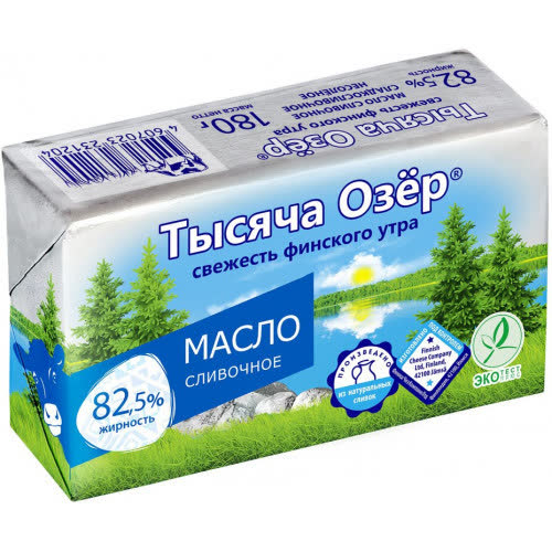 Масло сливочное Тысяча озер 180гр