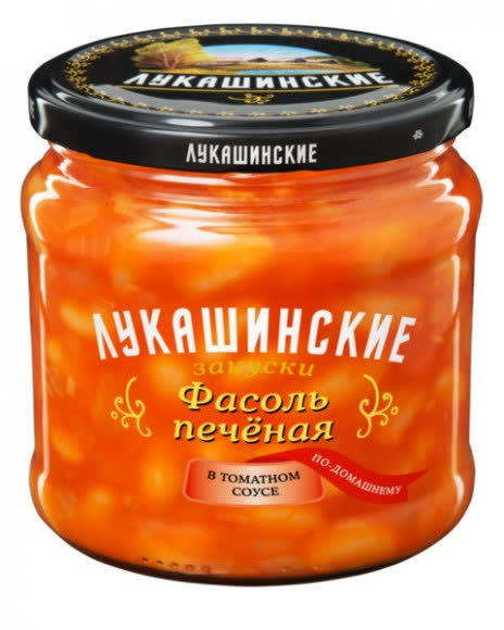 Фасоль печеная по-домашнему в томатном соусе Лукашинские 450 гр (упаковка 6 шт)