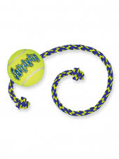 KONG игрушка для собак Air "Теннисный мяч" с канатом средний