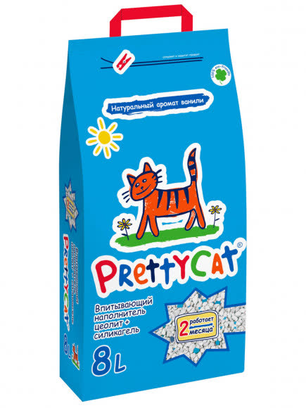 PrettyCat наполнитель глиняный впитывающий с део-кристаллами "Aroma Fruit"  4 кг (8 литров)