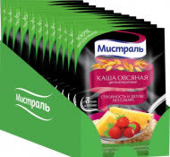 Каша овсяная цельнозерновая "Стройность и детокс" Мистраль 40 гр (упаковка 12 шт)