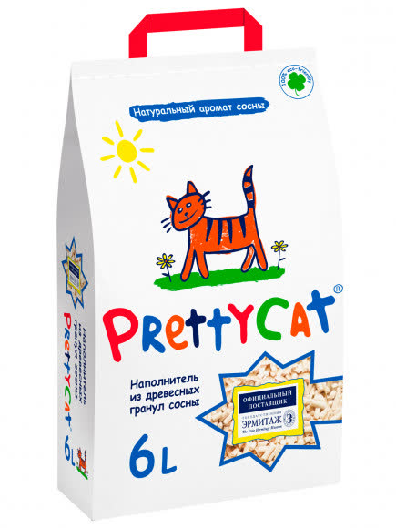 PrettyCat наполнитель древесный для кошачьих туалетов "Wood Granules" 2 кг ( 6 л) ( замена 620031)
