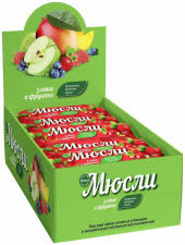 Батончик злаковый EFFORT MUESLI 40г 1х6блх24шт Земляника (77)