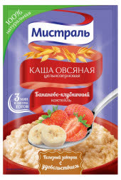 Каша овсяная Мистраль бананово-клубничный коктейль 40 гр (упаковка 25 шт)