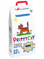 PrettyCat наполнитель древесный для кошачьих туалетов "Wood Granules" 4 кг (12 л)