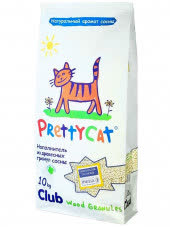 PrettyCat наполнитель древесный для кошачьих туалетов "Wood Granules"10 кг