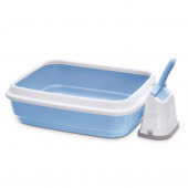 IMAC туалет-лоток для кошек DUO с совочком на подставке 50х40х15h см, голубой IMAC туалет-лоток для кошек DUO с совочком на подставке 50х40х15h см, голубой