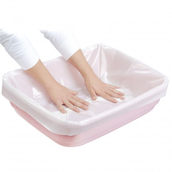 IMAC туалет-лоток для кошек DUO с совочком на подставке 50х40х15h см, нежно-розовый IMAC туалет-лоток для кошек DUO с совочком на подставке 50х40х15h см, нежно-розовый