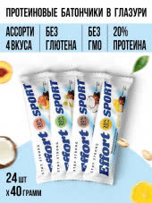 Батончик протеиновый EFFORT SPORT 40г 1х6блх24шт Кокос (77)