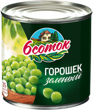Горошек зеленый ГОСТ 6 Соток 400 гр (упаковка 12 шт)