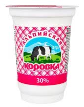 Сметана Альпийская коровка 30% 400гр (упаковка 12 шт) Сметана Альпийская коровка 30% 400гр (упаковка 12 шт)