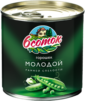 Горошек молодой ГОСТ 6 Соток 400 гр (упаковка 12 шт)