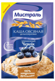 Каша овсяная Мистраль черничный чизкейк 40 гр (упаковка 25 шт)