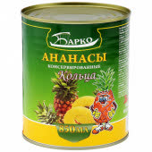 Ананасы Кольцами 24х850мл (БАРКО) Ананасы Кольцами 24х850мл (БАРКО)