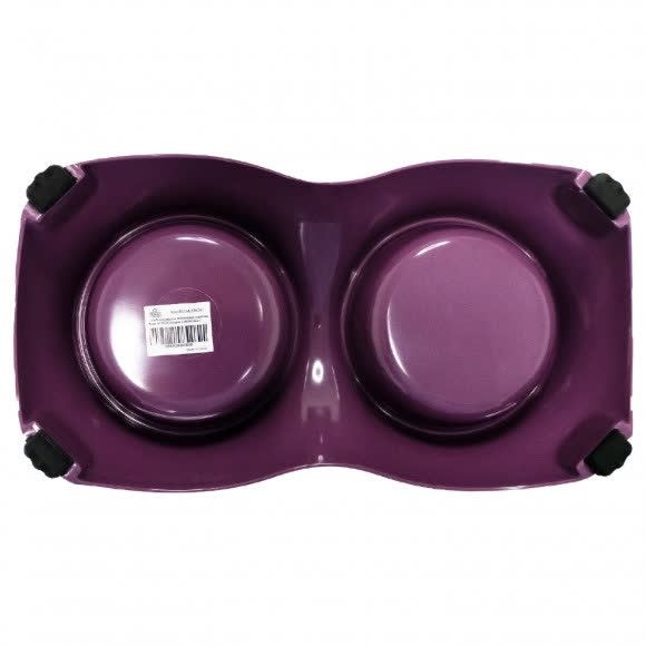 SuperDesign миска на меламиновой подставке Лапки 2х160 мл, розовая, нескользящая SuperDesign миска на меламиновой подставке Лапки 2х160 мл, розовая, нескользящая