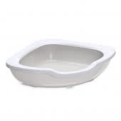 IMAC туалет-лоток для кошек угловой FRED 51х51х15,5h см, светло-серый IMAC туалет-лоток для кошек угловой FRED 51х51х15,5h см, светло-серый